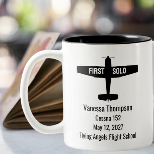 Tasse 2 Couleurs Pilote Étudiant Premier Solo Avion Personnalisé