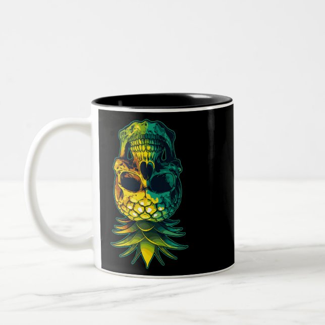 Tasse 2 Couleurs Pineapp à l'ananas pivotante Crâne drôle à l'enver (Gauche)
