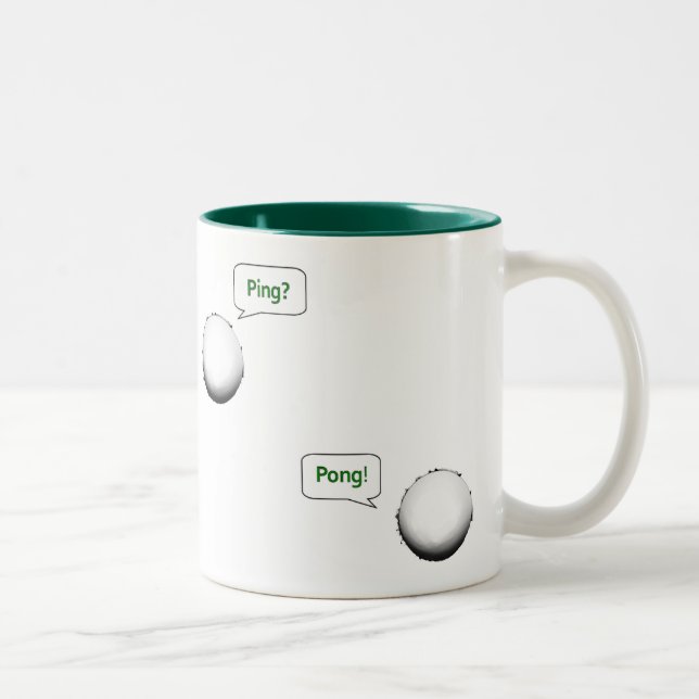 Tasse 2 Couleurs Ping Pong Drôle (Droit)