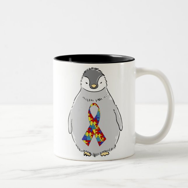 Tasse 2 Couleurs Pingouin 1 d'autisme dans 150 (Droit)