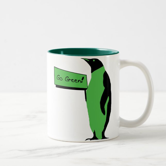 Tasse 2 Couleurs Pingouin de jour de la terre (Droit)