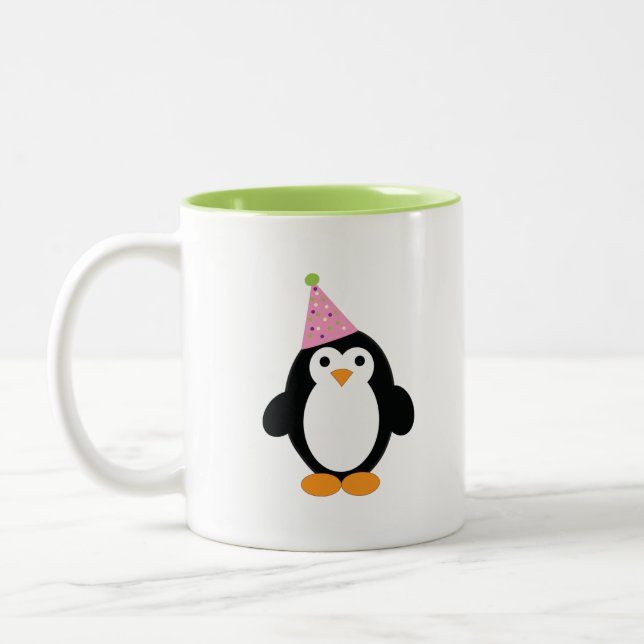Tasse 2 Couleurs Pingouin de la fête (Gauche)