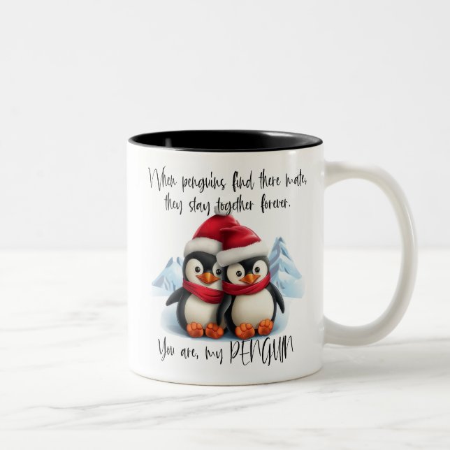 Tasse 2 Couleurs Pingouin mignon /Vous Êtes Mon Pingouin (Droit)