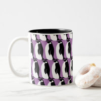 Pingouin Motif violet noir blanc