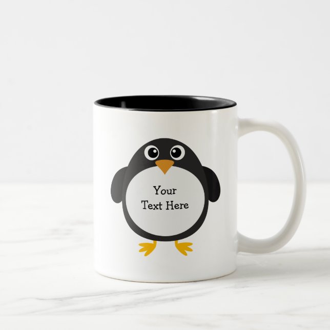 Tasse 2 Couleurs Pingouin potelé (personnalisable) (Droit)