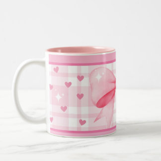 Tasse 2 Couleurs Pink Bow Mug- Cute Aesthetic Coffee Cup