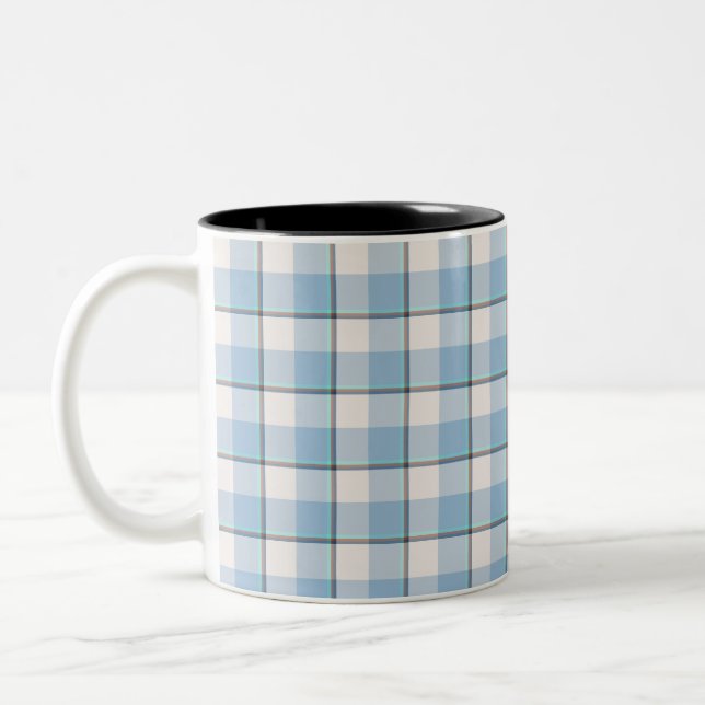 Tasse 2 Couleurs Pink Cloud and Blue Lagoon Plaid (Gauche)