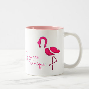 Tasse 2 Couleurs Pink flamingo pop art unique