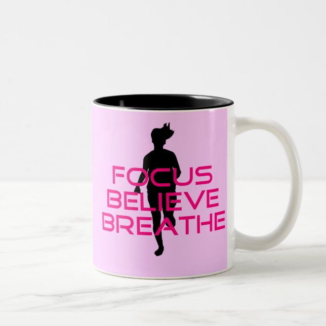 Tasse 2 Couleurs Pink Focus Croire Respirer (Droit)