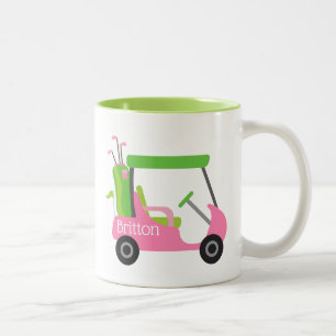 Tasse 2 Couleurs Pink & Green Golf Personnalisé