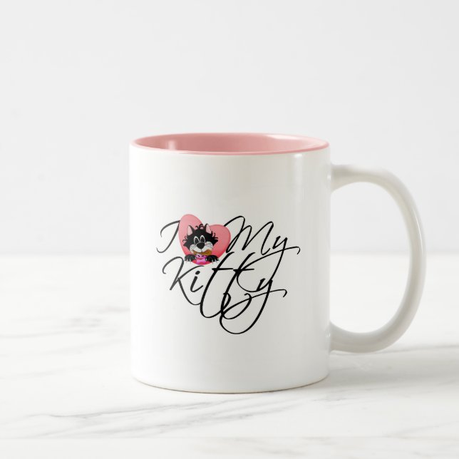 Tasse 2 Couleurs Pink I Love My Kitty Tshirts et cadeaux (Droit)