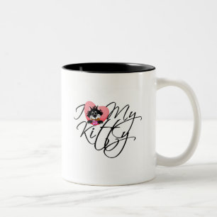 Tasse 2 Couleurs Pink I Love My Kitty Tshirts et cadeaux