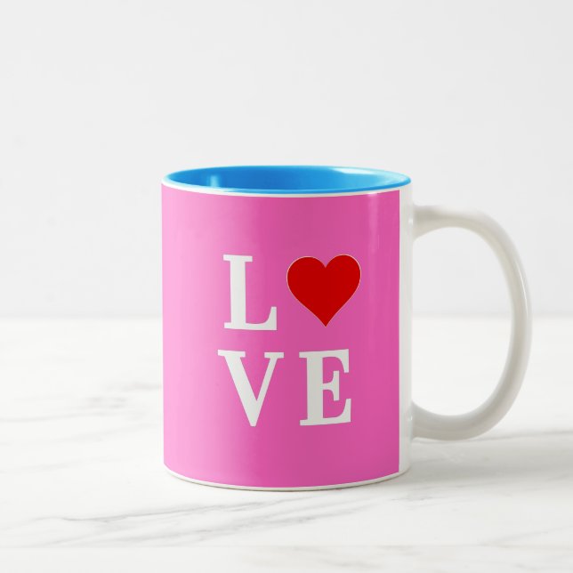 Tasse 2 Couleurs Pink Love Romantique Élégant (Droit)