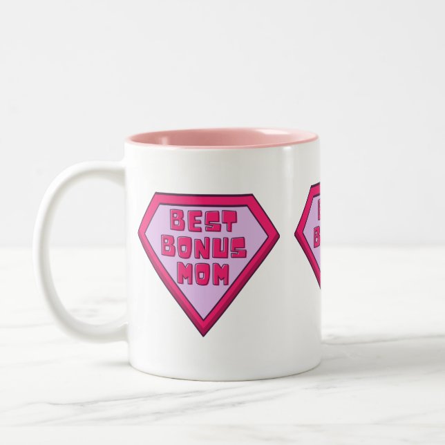 Tasse 2 Couleurs Pink Meilleur Bonus Maman Fête de la Mère (Gauche)