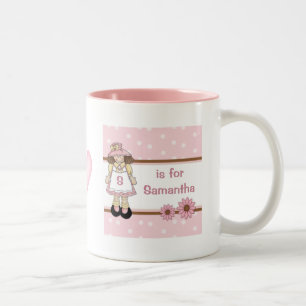 Tasse 2 Couleurs Pink Polka Dot, la confiture d'enfant personnalisé