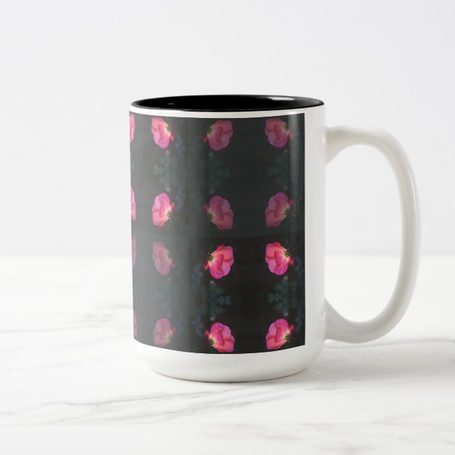 Tasse 2 Couleurs Pink Roses Pattern (Droit)