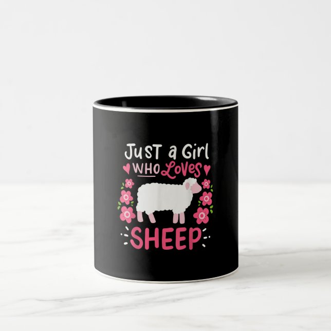 Tasse 2 Couleurs Pink Sheep | Just A Girl Who Loves Sheep Venin (Centre)