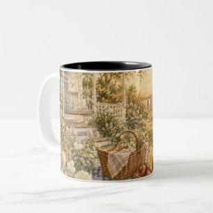Tasse 2 Couleurs Pique-nique nostalgique dans le jardin d'une maiso