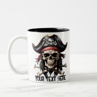 Tasse 2 Couleurs Pirate crâne et os croisés