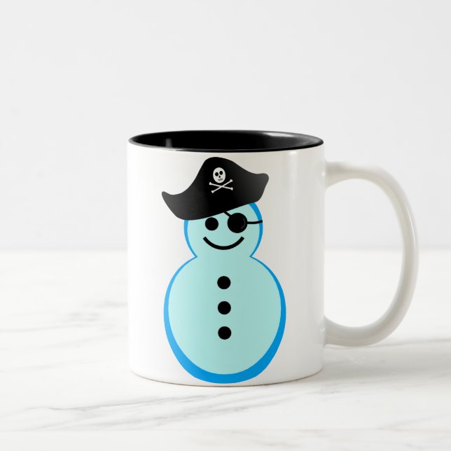 Tasse 2 Couleurs pirate de bonhomme de neige (Droit)