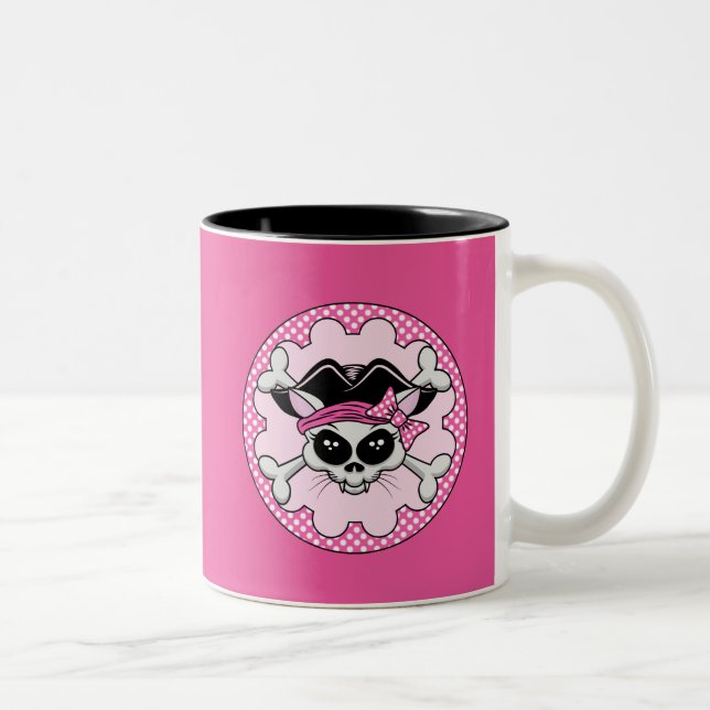 Tasse 2 Couleurs Pirate Princess Kitty Skull (Droit)