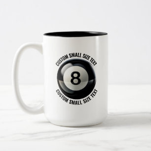 Tasse 2 Couleurs Piscine 8 Ball & Petit Texte NOIR 45cl Personnalis