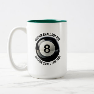 Tasse 2 Couleurs Piscine 8 Ball & Petit Texte VERT CHASSEUR 445ml P