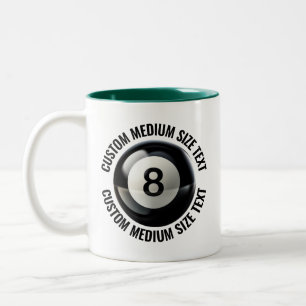 Tasse 2 Couleurs Piscine 8 Boules & Texte Moyen VERT CHASSEUR 325ml