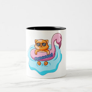 Tasse 2 Couleurs piscine de chat vitres d'été Conception amoureux