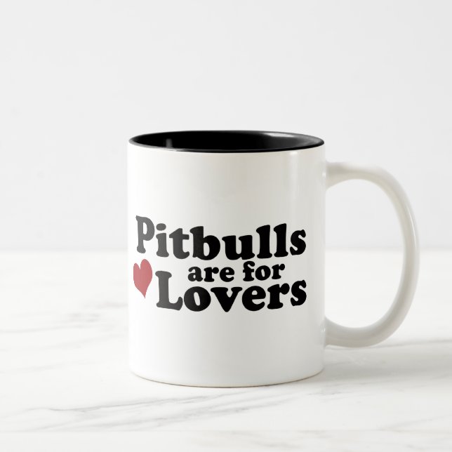 Tasse 2 Couleurs Pitbulls sont pour des amants (Droit)