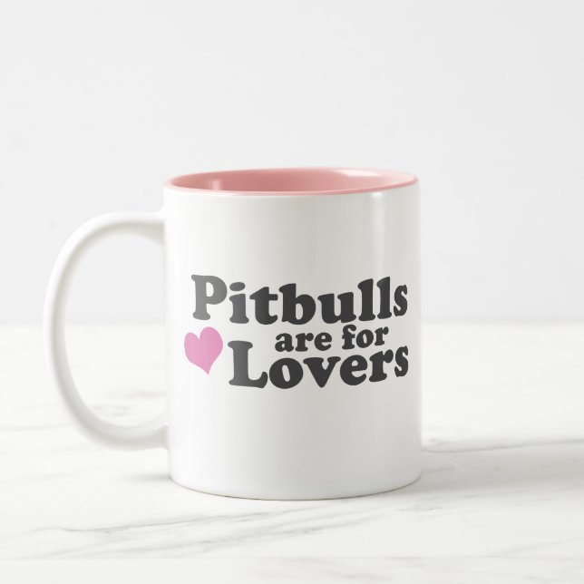Tasse 2 Couleurs Pitbulls sont pour des amants (Gauche)