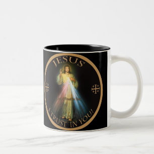 TASSE 2 COULEURS PITIÉ DIVINE, CONFIANCE DE JÉSUS I DANS VOUS