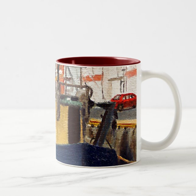 Tasse 2 Couleurs Pittoresque Galway City Irlande Bateau de pêche C  (Droit)