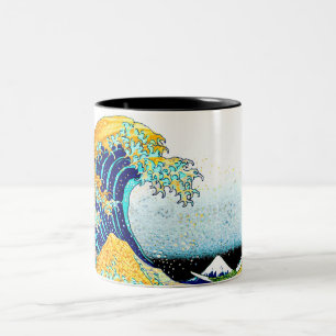 Tasse 2 Couleurs PixDezines Vintage Great Wave Hokusai 斎 の 葛’飾