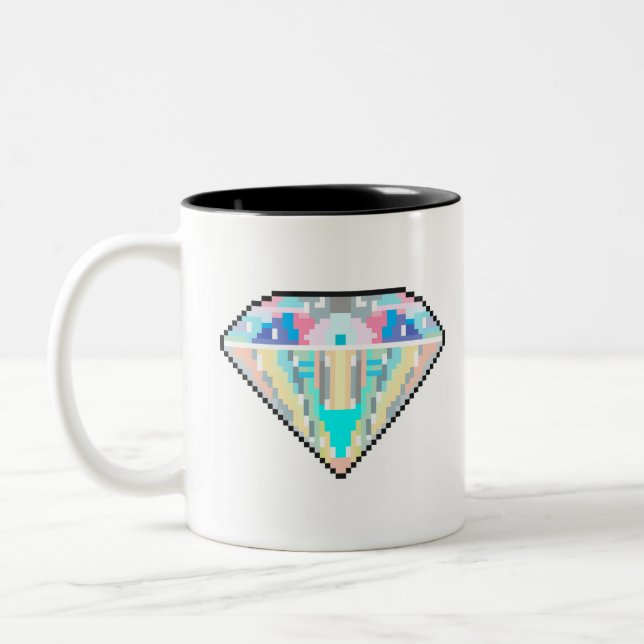 Tasse 2 Couleurs Pixel art gem diamant (Gauche)