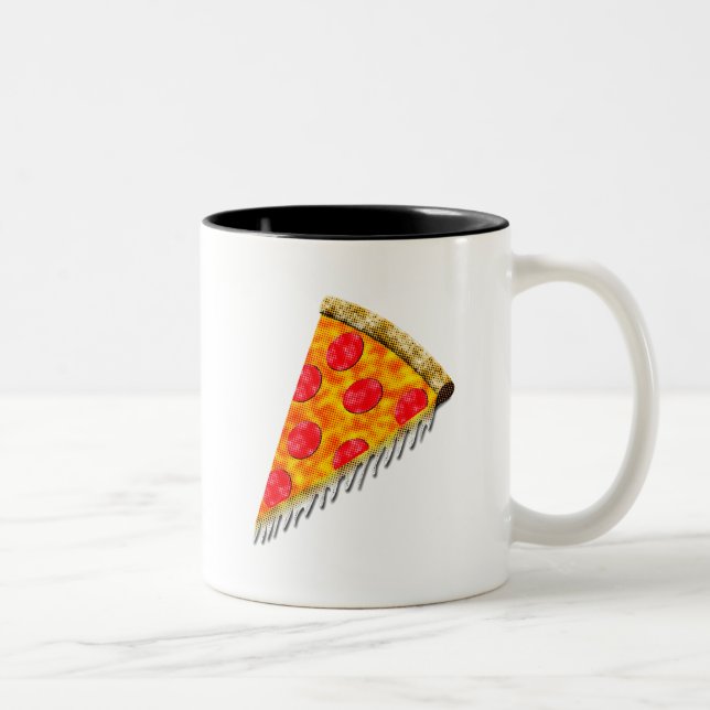 Tasse 2 Couleurs Pizza Slice Vintage (Droit)