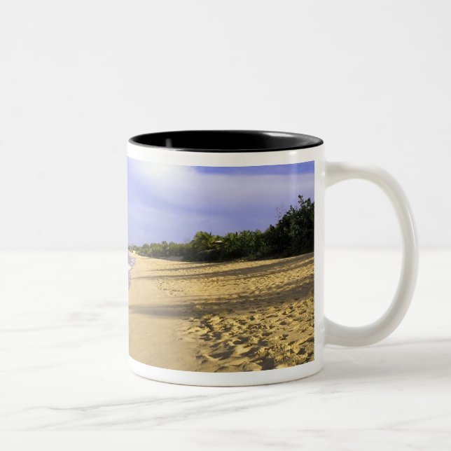 Tasse 2 Couleurs plage de Baie Longue Long Bay, St-Martin, (Droit)