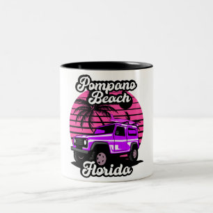 Tasse 2 Couleurs Plage de Pompano vintage Floride