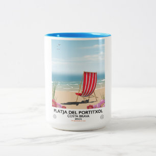 Tasse 2 Couleurs Plage de Portitxol, Costa Brava, Espagne