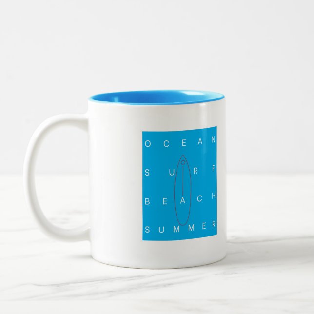 TASSE 2 COULEURS PLAGE DE SURF OCÉAN ÉTÉ (Gauche)