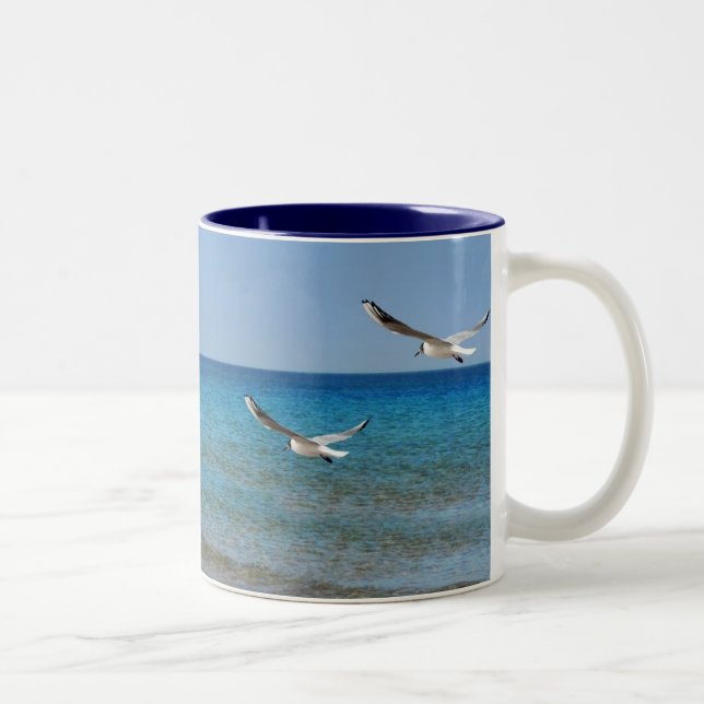 Tasse 2 Couleurs Plage et mouettes (Droit)