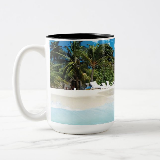 Tasse 2 Couleurs Plage exotique (Gauche)