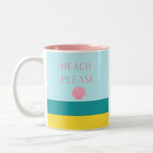 Tasse 2 Couleurs Plage S'il Vous Plaît Minimaliste