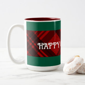 Tasse 2 Couleurs Plaid Rouge & Noir Moderne