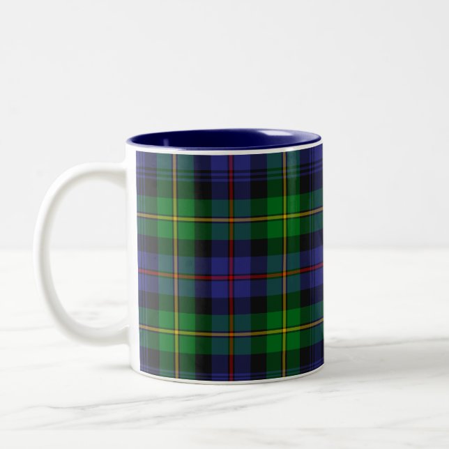 Tasse 2 Couleurs Plaid Tartan bleu et vert (Gauche)