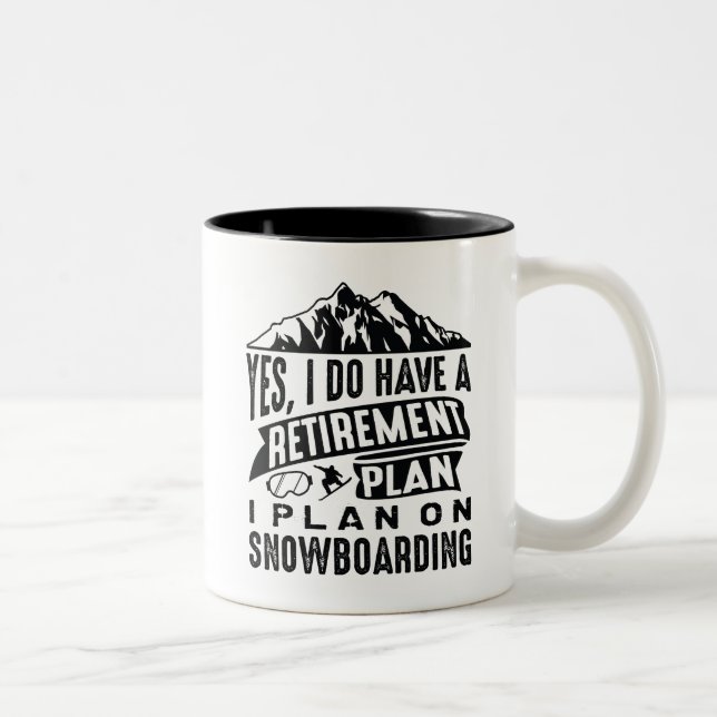 Tasse 2 Couleurs Plan de retraite Snowboard (Droit)
