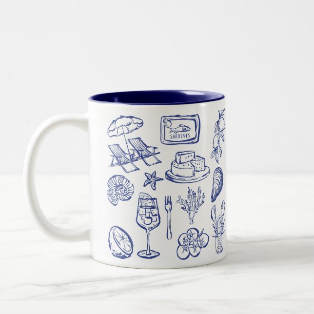 Tasse 2 Couleurs Plan de vie méditerranéen (Gauche)