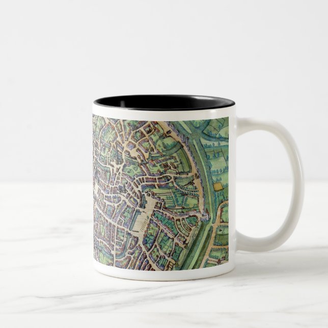 Tasse 2 Couleurs Plan de ville de Bruges, de 'Civitates Orbis (Droit)