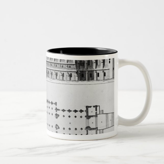 Tasse 2 Couleurs Plan et altitude d'abbaye de Cluny (Droit)