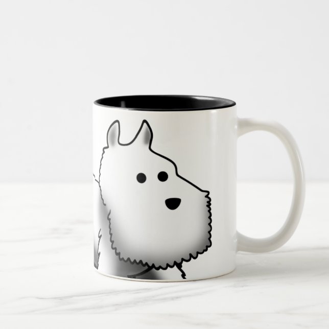 Tasse 2 Couleurs Plan rapproché de Westie (Droit)